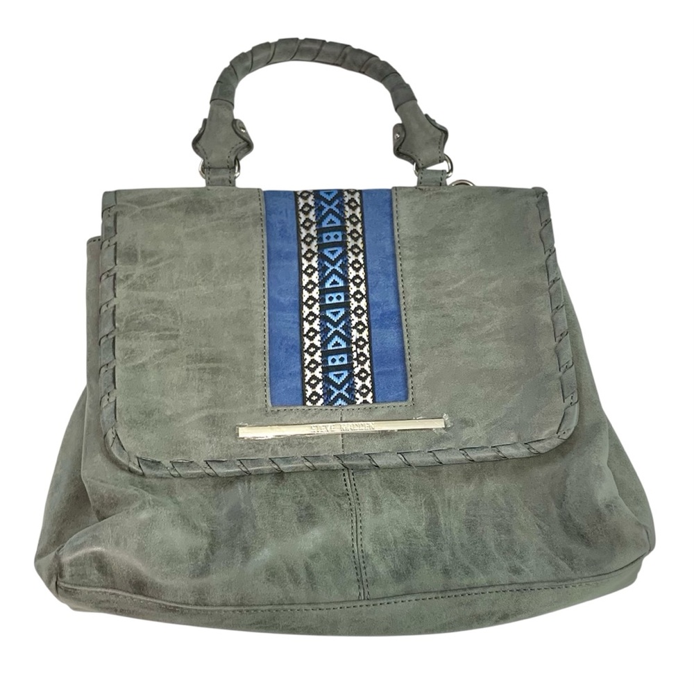 STEVE MADDEN Gray & Blue Crossbody Messenger Bag - Picture 16 of 16